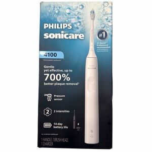 Philips Sonicare 4100 Electric Rechargeable  Toothbrush - White - Open Box / New